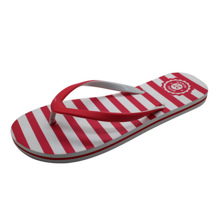 Stripe print flip flops